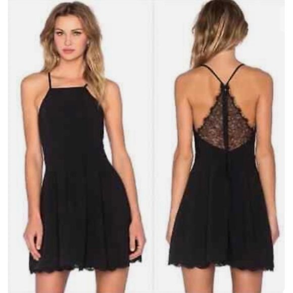 Lovers + Friends NWT Revolve Black Skater Lacy Back M - Picture 1 of 10